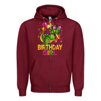 Burgundy 1st birthday girl t rex pink Zipper Hoodie - CowGirlArtShop