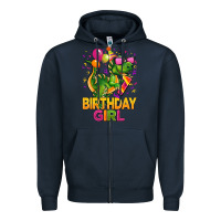 Navy 1st birthday girl t rex pink Zipper Hoodie - CowGirlArtShop