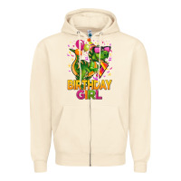 Sandshell 1st birthday girl t rex pink Zipper Hoodie - CowGirlArtShop