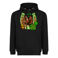 Black St. Patrick's Day horse horseshoe Heavyweight Hoodie - OliviaCreatesArt