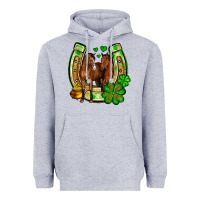 Heather Grey St. Patrick's Day horse horseshoe Heavyweight Hoodie - OliviaCreatesArt