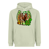 Matcha St. Patrick's Day horse horseshoe Heavyweight Hoodie - OliviaCreatesArt