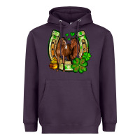 Plum St. Patrick's Day horse horseshoe Heavyweight Hoodie - OliviaCreatesArt