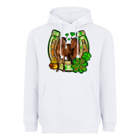 White St. Patrick's Day horse horseshoe Heavyweight Hoodie - OliviaCreatesArt