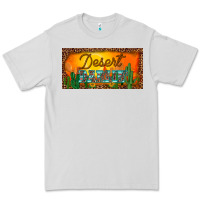 Dove Grey western desert darlin sunset cactus leopard serape   license plate tem Premium Tee - BarkalooDesign