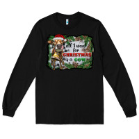 Black all i want for christmas is a cow Long Sleeve Tee - RanaPortraitStore
