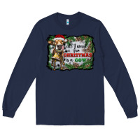 Navy all i want for christmas is a cow Long Sleeve Tee - RanaPortraitStore