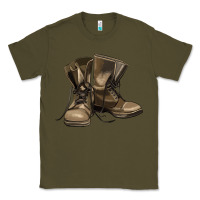 Army Green soldier veteran boots Classic Tee - MaliasSmallBusiness