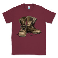 Burgundy soldier veteran boots Classic Tee - MaliasSmallBusiness