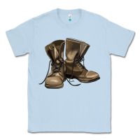 Dusty Blue soldier veteran boots Classic Tee - MaliasSmallBusiness