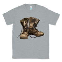 Heather Grey soldier veteran boots Classic Tee - MaliasSmallBusiness