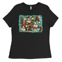 Tribe Tent Western Background Ladies Tee | Teevron