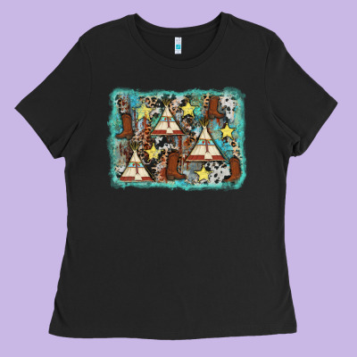 Tribe Tent Western Background Ladies Tee Designed By Adodesignshop