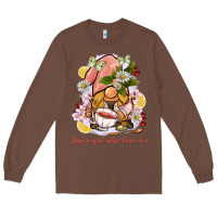 Chestnut just a girl who loves tea gnome Long Sleeve Tee - BarkalooDesign