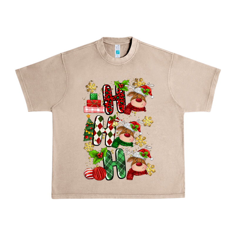 Ho Ho Ho Reindeer Urban Heavy Tee by MaliasSmallBusiness | Teevron
