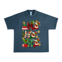 Midnight Navy ho ho ho reindeer Urban Heavy Tee - MaliasSmallBusiness