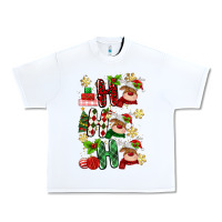 White ho ho ho reindeer Urban Heavy Tee - MaliasSmallBusiness