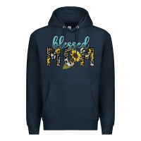 Navy Blessed mom sunflower mother's day Premium Hoodie - HowdyJamesFarm