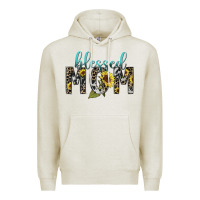 Oatmeal Heather Blessed mom sunflower mother's day Premium Hoodie - HowdyJamesFarm