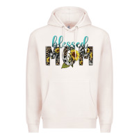 Pale Pink Blessed mom sunflower mother's day Premium Hoodie - HowdyJamesFarm