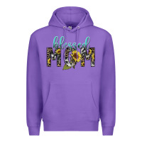 Purple Blessed mom sunflower mother's day Premium Hoodie - HowdyJamesFarm