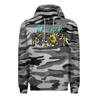 Slate Camo Blessed mom sunflower mother's day Premium Hoodie - HowdyJamesFarm