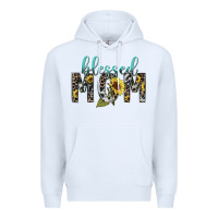 White Blessed mom sunflower mother's day Premium Hoodie - HowdyJamesFarm