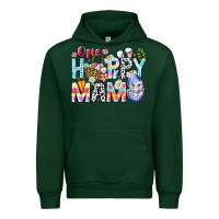 Forest Green One Happy Mama Easter Bunny Urban Hoodie - CowhideDigitalArt
