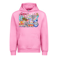 Fuchsia Pink One Happy Mama Easter Bunny Urban Hoodie - CowhideDigitalArt