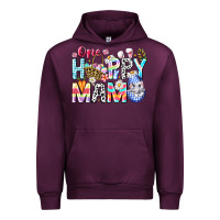Mauve Wine One Happy Mama Easter Bunny Urban Hoodie - CowhideDigitalArt