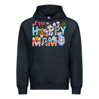 Navy One Happy Mama Easter Bunny Urban Hoodie - CowhideDigitalArt