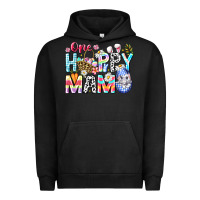 Pigment Black One Happy Mama Easter Bunny Urban Hoodie - CowhideDigitalArt