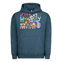 Pigment Midnight Navy One Happy Mama Easter Bunny Urban Hoodie - CowhideDigitalArt