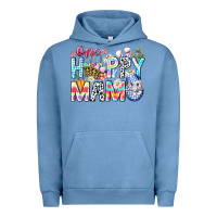 Pigment Pebble Blue One Happy Mama Easter Bunny Urban Hoodie - CowhideDigitalArt