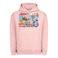 Pigment Salmon One Happy Mama Easter Bunny Urban Hoodie - CowhideDigitalArt