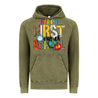 Vintage Olive happy first day of school Vintage Hoodie - NancyCooperArtShop