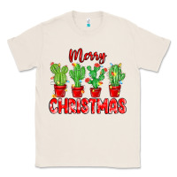 Natural Merry Christmas Cactuses Classic Tee - MaliasSmallBusiness