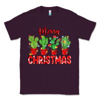 Plum Merry Christmas Cactuses Classic Tee - MaliasSmallBusiness