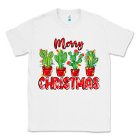 White Merry Christmas Cactuses Classic Tee - MaliasSmallBusiness