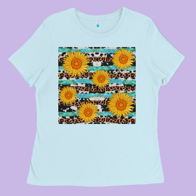 Sunflower Western Seamless Ladies Tee Designed By Adodesignshop
