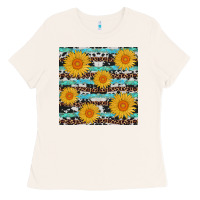 Bone sunflower western seamless Ladies Tee - AdoDesignShop