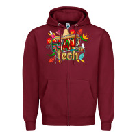 Burgundy cinco de mayo nail tech Zipper Hoodie - CowGirlArtShop
