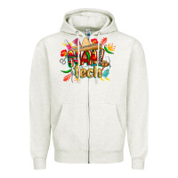 Oatmeal Heather cinco de mayo nail tech Zipper Hoodie - CowGirlArtShop