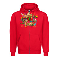 Red cinco de mayo nail tech Zipper Hoodie - CowGirlArtShop