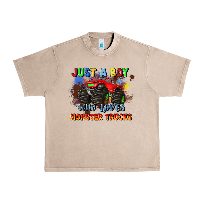 Just A Boy Who Loves Monster Trucks Urban Heavy Tee by JahusDesignShop | Teevron