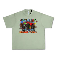 Oil Green just a boy who loves monster trucks Urban Heavy Tee - JahusDesignShop