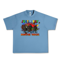 Pebble Blue just a boy who loves monster trucks Urban Heavy Tee - JahusDesignShop