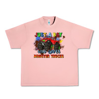 Salmon just a boy who loves monster trucks Urban Heavy Tee - JahusDesignShop