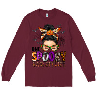 Burgundy one spooky hair stylist Long Sleeve Tee - BarkalooDesign
