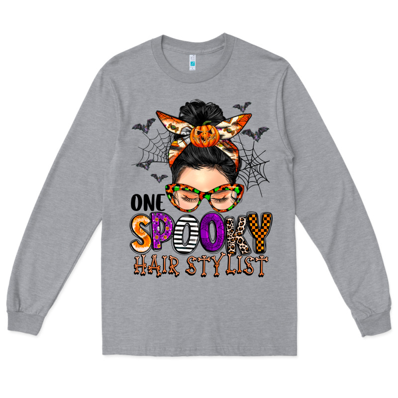 One Spooky Hair Stylist Long Sleeve Tee by BarkalooDesign | Teevron